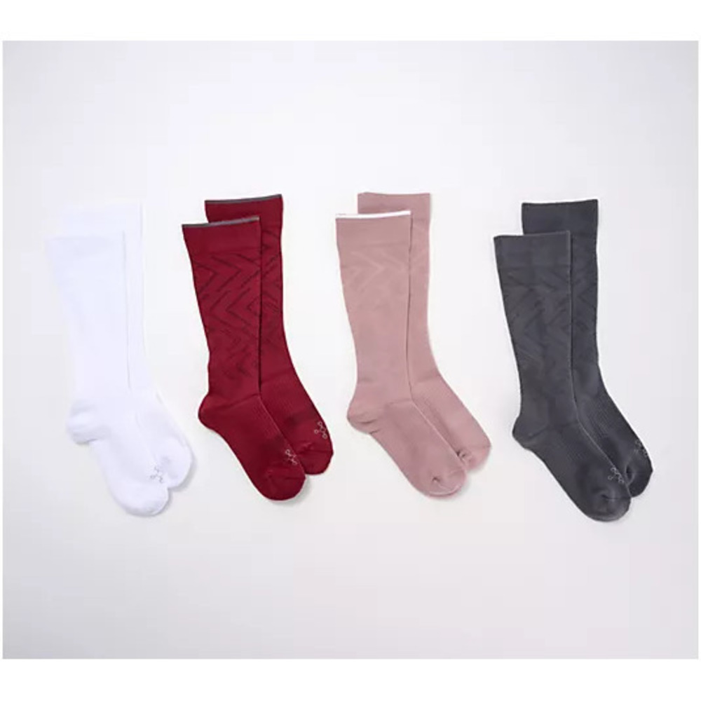 Tommie Copper 4 Pack Cozy Fit Compression OTC Socks - Red X-Large